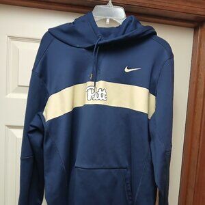 Pitt Panthers Sweatshirt Mens Large Blue Nike Long Sleeve Hoodie Kangaroo Pocket